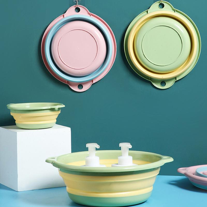 Multipurpose Washbasin Thicken PP+TPR Space Saving Collapsible Round Basin, Size XL