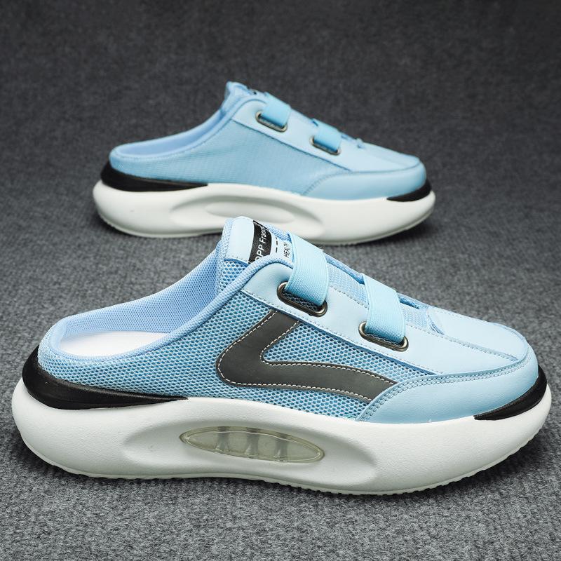 Fashion 2024 Summer New Fashionable Baotou Half Slippers Comfortable Breathable Mesh Shoes Fashionable Thick Bottom Half Slippers