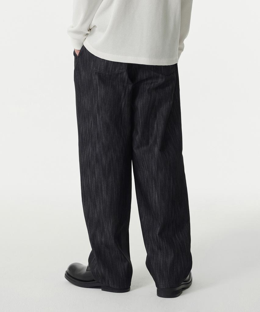 Musinsa Standard Vertical Slub Semi-Balloon Denim Pants [Black]