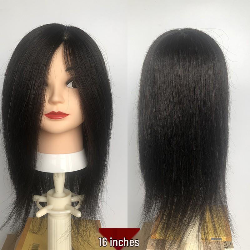 Echthaar-Schaufensterkopf zum Üben von Dauerwellen, Locken, Glätten, Schneiden, Hochsteckfrisuren und Flechten.