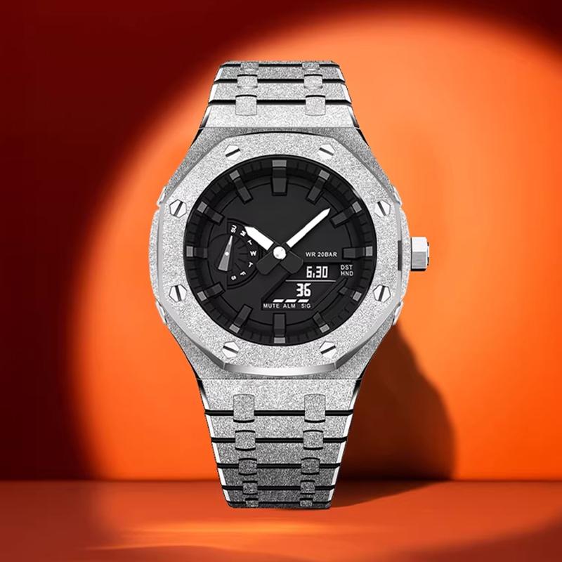 Voor Casio G-SHOCK Farm Oak GA2100/GA2110 Roestvrij Staal 316L Frost Goud Band Set GA-2100 GA-B2100 Metalen Kast Band Armband