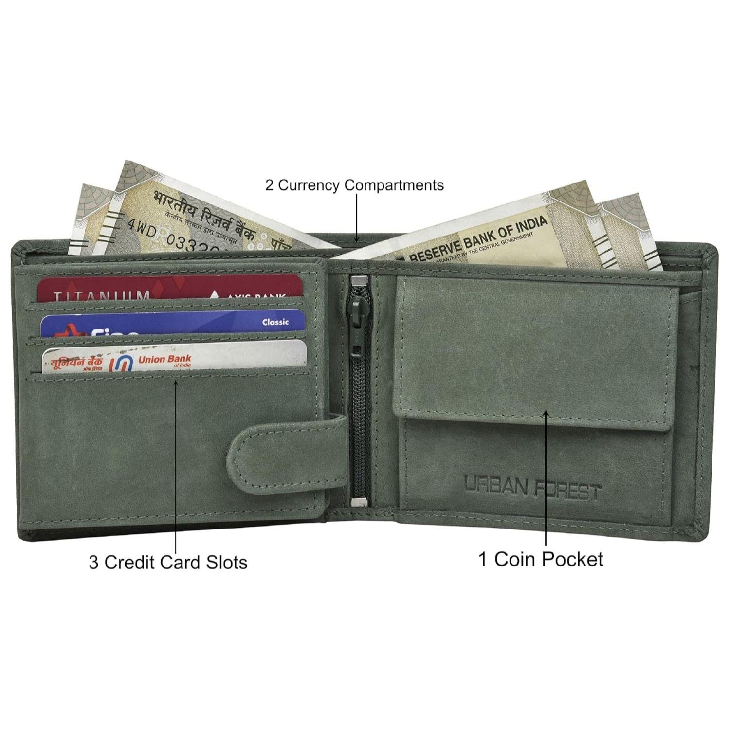 Мужской кожаный кошелек Zeus Vintage Green — фото 6