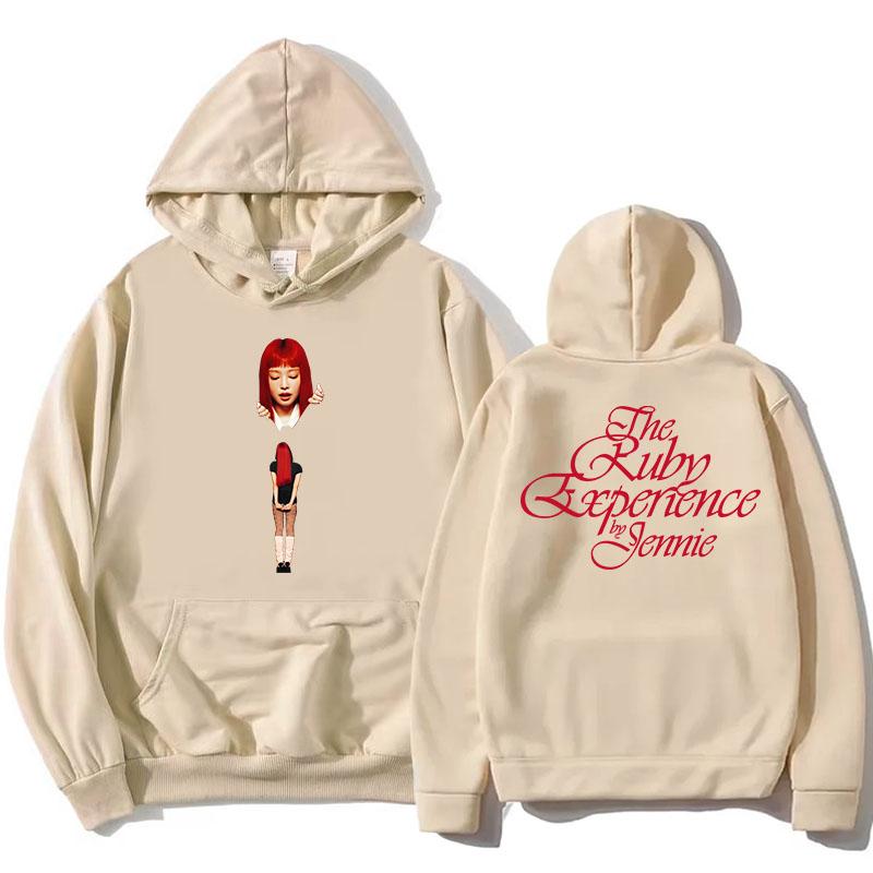 The 1st Studio Album Ruby Hoodie The Ruby Experience Jennie Sweatshirt Long Sleeve Korean Singer Printing Pullovers Women Hoody