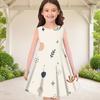 Little Girls Round Neck Sleeveless Geometric Printed A Line Flared Dress
