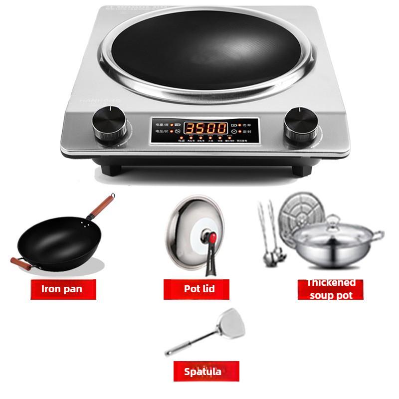 3500W Commercial High Power Concave Electromagnetic Stove Hotpot Stir Frying Induction Cooker Home Kitchen Cooking Appliances