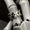 Retro "Twisted Mind" Rivet Pantograph Adjustable Open Ring For Men Silver-plated Copper Punk Gothic Edgy  Accessory Gift