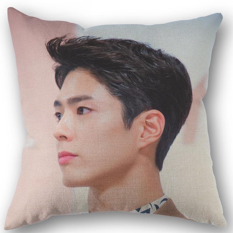 New Custom Park Bo Gum Kpop Pillowcase Cotton Linen Fabric Square Zipper Pillowcase 45X45cm Wedding Decorative Pillow cover