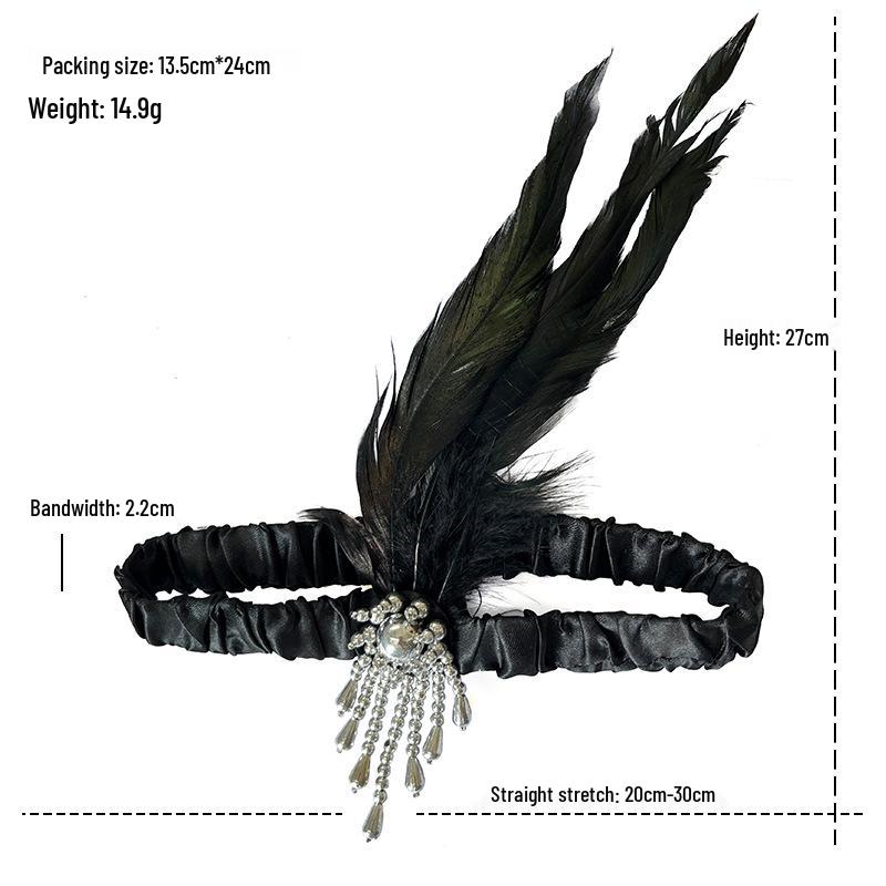 1920s Gatsby-Style Feather Headdress and Gloves: Retro Medieval-Inspired Accessories