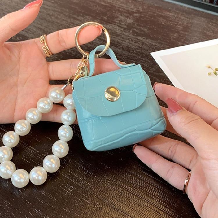 Mini Pearls Bag Keychain Leathers Material for Car Keys Coins Lipstick Earphones