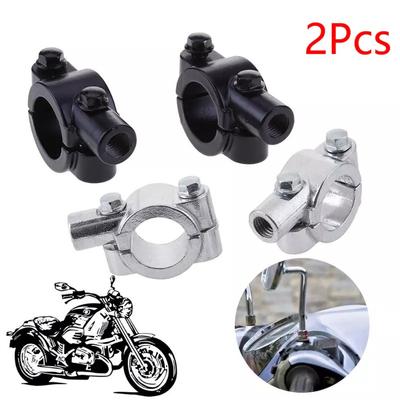 2Pcs 2x Practical Motorcycle Rearview Mirror Mount Holder Clamp 10mm Thread Aluminum