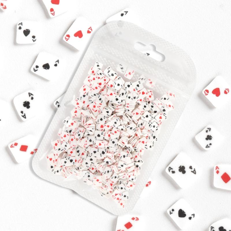 Playing Card Slices Charms for Resin  Slime Making Pieces Sticker for DIY Crafts Nail Art Cellphone Decor