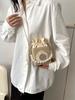 Trendy Woven Crossbody Bag With Pearl Embellishments For Girls