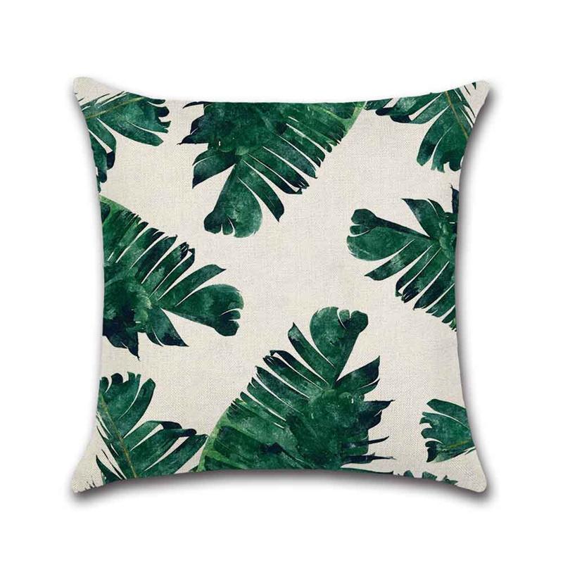 Tropical Plant Square Pillowcase Car Sofa Office Chair Pillowcase Simple Home Decoration Accessories