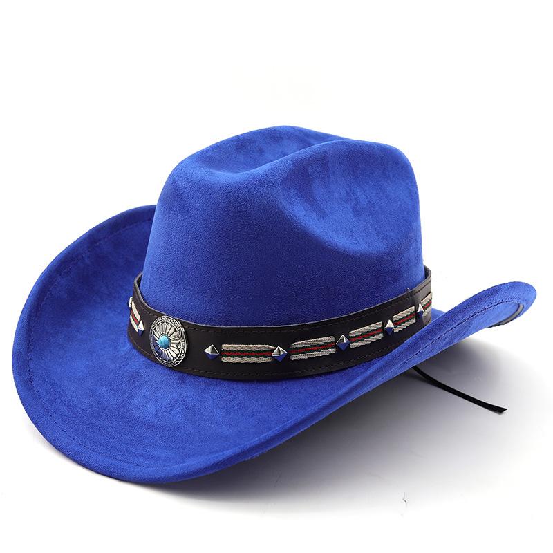 National style suede one-word cowboy top hat French vacation knight cowboy British hat elegant travel outdoor hat