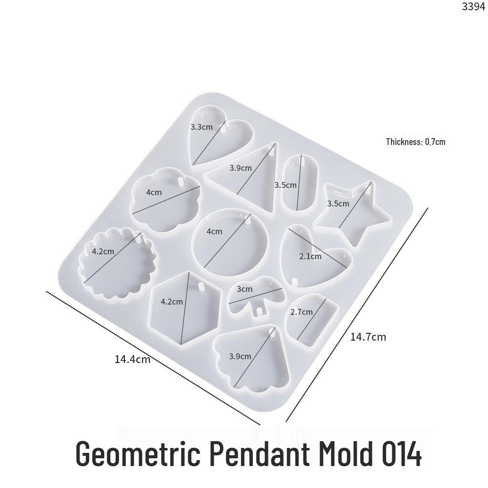 DIY Geometric Pendant & Earring Silicone Mold Set - Heart, Rectangle, Triangle, Water Drop Designs