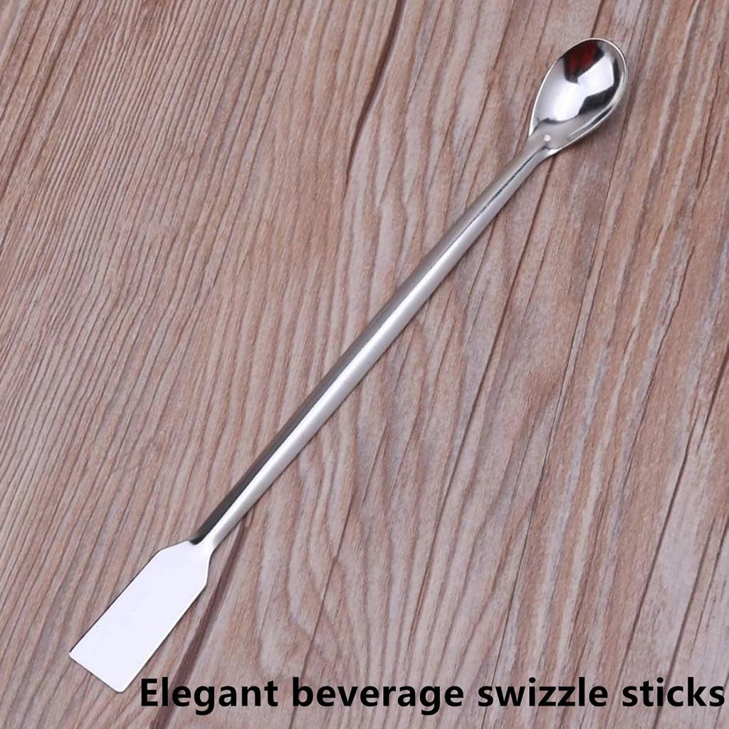 2 Pcs Gold Silver Melting Long Handle Stainless Steel Spoon Stirring Rod Spoon Melting Casting Refining Gold Silver Tool Multifunctional Coffee