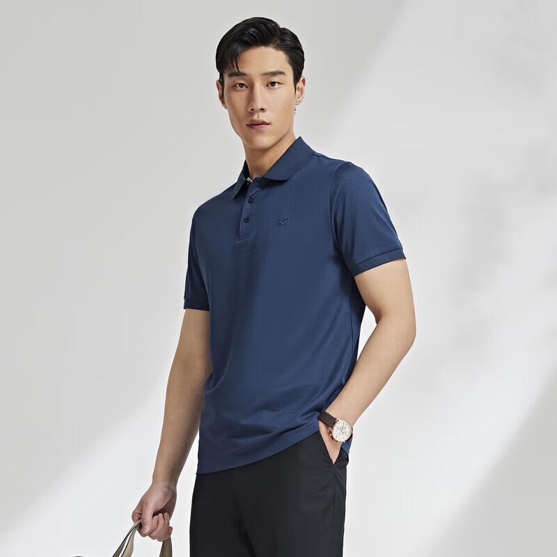 YOUNGOR Men's Business Casual Short Sleeve Polo T-Shirt