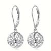 Exquisite Hand Carved Hollowed Ball Dangle Earrings for Women's Elegant Pendant Banquet Jewelry Accessories Crafts Gifts