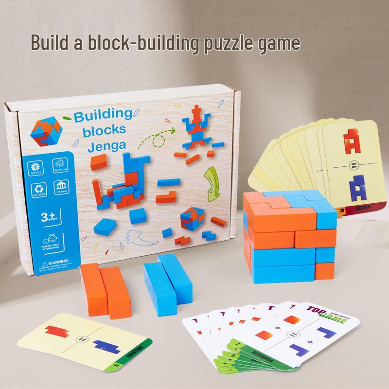 

Kids Wooden Construction Blocks Puzzle for Logical Thinking and Early Education