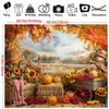 1pc Autumn Thanksgiving Photo Background - Vivid Autumn Pumpkin Harvest Scene