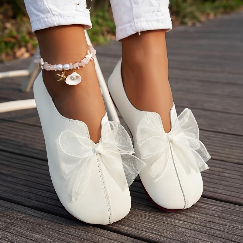 Wearing bow Mary Jane single shoes women's French round toe spring and autumn new style