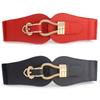 Women Wide Belt Elastic Vintage Buckle Leather Wide Buckle Women's Belt Waist Seal Belt Dress Waistband