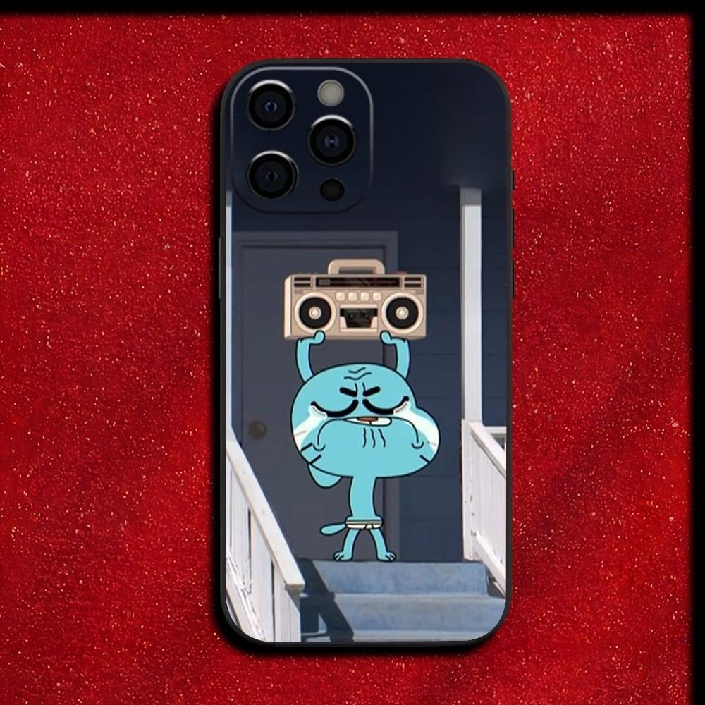 A-Amazing World of G-Gumball Phone Case For iPhone 16,15,14,13,12,11,Pro,X,XS,Max,XR,Plus,Mini Soft Black Cover