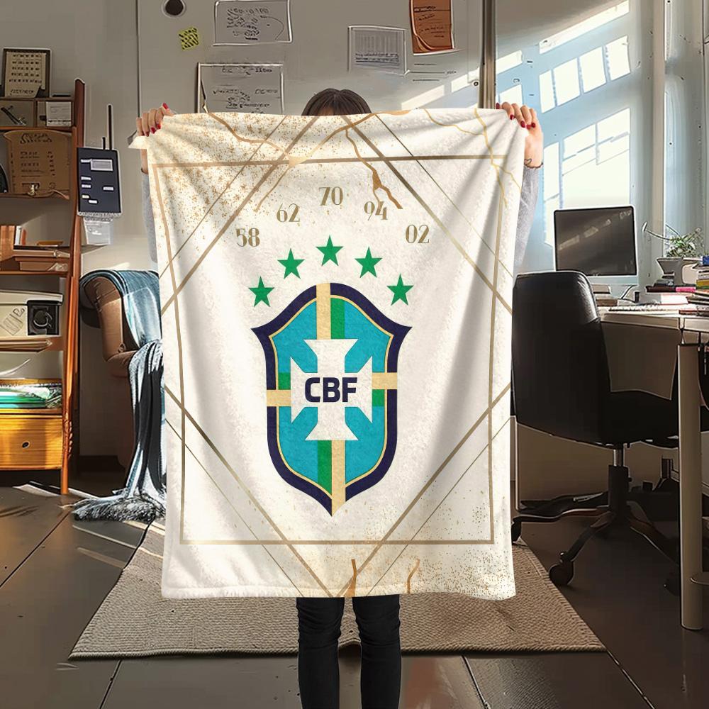 Brazil National Football Team2 Flannel Blanket, High quality Comfortable for All Seasons, Home Decor, Warmth and Comfort
