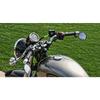 Universal Round Motorcycle Mirror - Folding Handlebar Convex Lens for Custom Bikes, Easy Install with Wider View (Black)