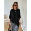 T-Shirt for Women Summer Leopard Plus Size Long Sleeve Top Round Neck Casual Stretch Loose-Fit T-Shirt