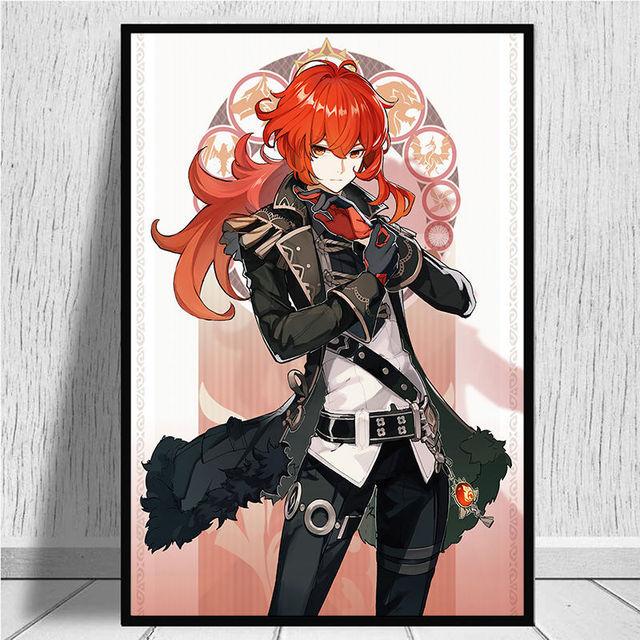 

Genshin Impact Плакат Гра Анімація Картина на полотні Спальня Гуртожиток Ігрова кімната Домашній декор для стін Підтримка Налаштування зображення 70X100cm Unframed