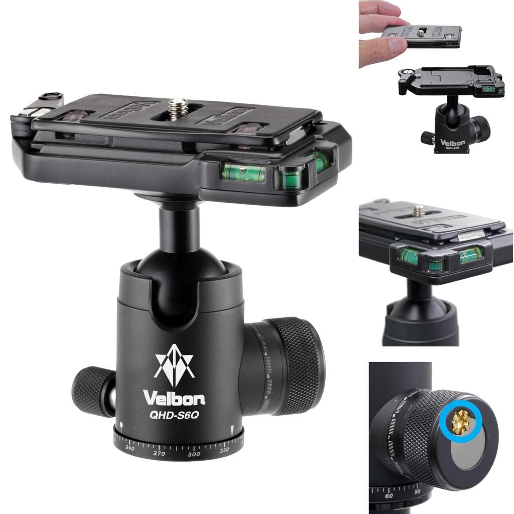 Velbon Ball Head AZ QRA System Machined Aluminum with Torque Adjustment Mechanism Ball Head SLR Mirrorless Camera Head with Spirit Level 0017915858060