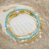New 3Pcs/Set Kpop Boho Sequin Pendant Anklet Braclet Leg Chain Elastic Beads Link Barefoot Women Summer Jewelry Accessories