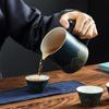 Portable ceramic one pot four cups travel tea set portable tea pot tea cup small set business gift express cup