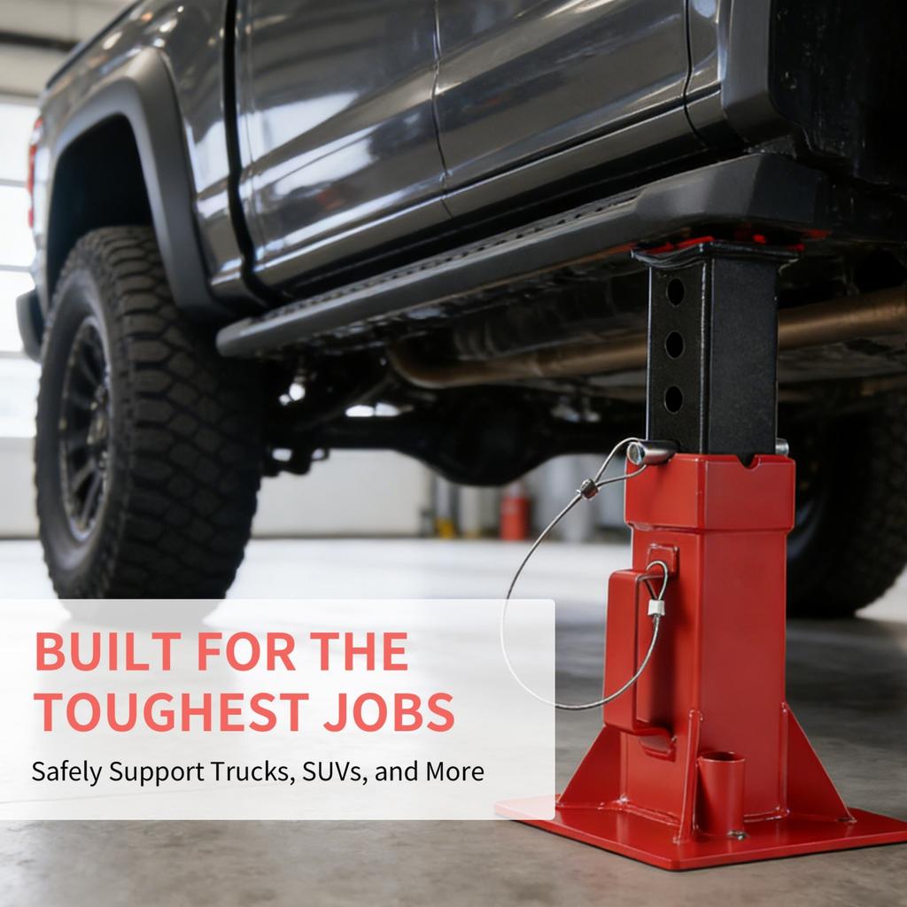 2Pcs 12 Ton /22 Ton Pin Type Car Jack Stands, Heavy Duty Pin-Style Supports with Quick-Release Locking for Trucks, RVs & SUVs