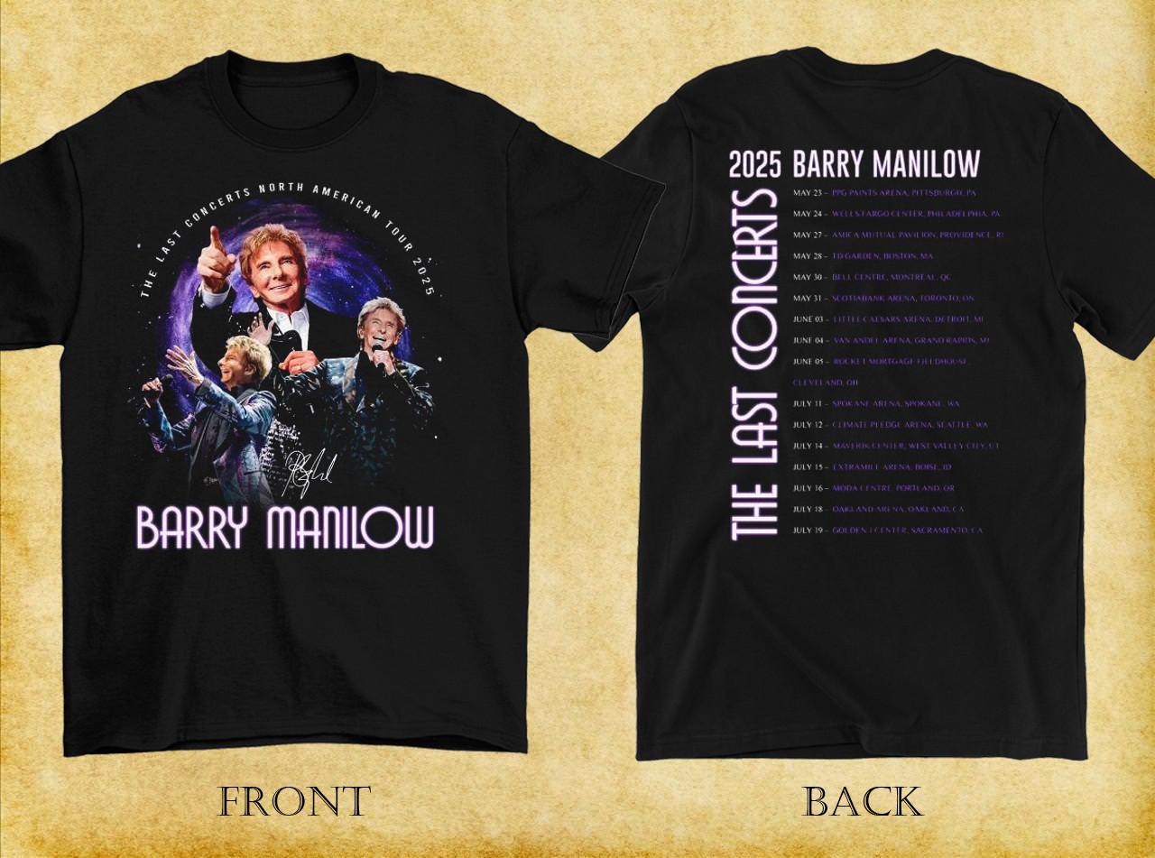 2 Sides 2025 The Last Concert Barry Manilow Shirt Black Unisex S-5XL 1V0241 XXL
