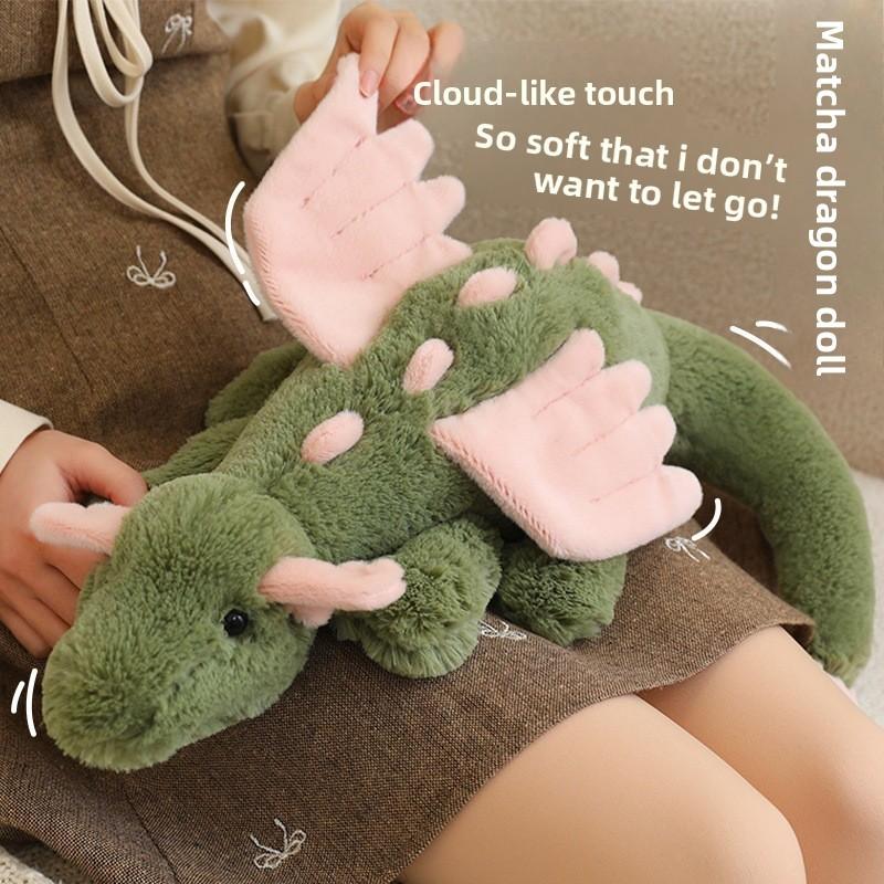 Plush Matcha Dragon Toy With Soft Pp Cotton Filling For Kids And Adults