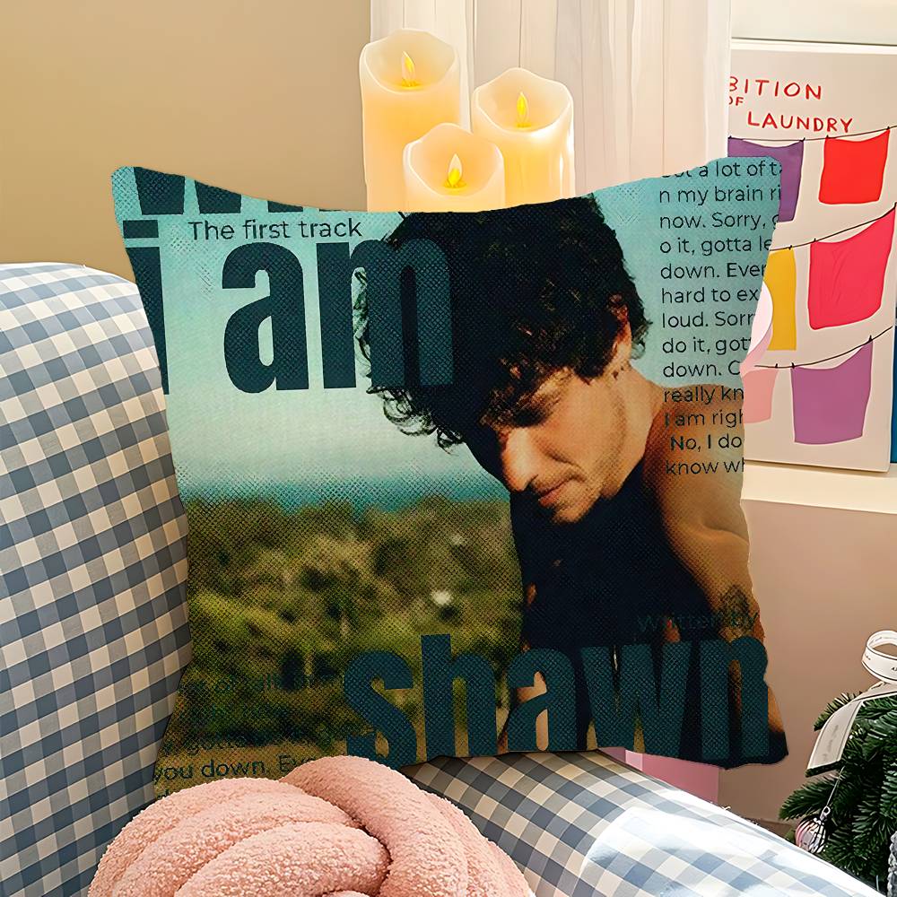 S-Shawn Mendes SINGER Kuddfodral Design Kuddfodral Dekor Högtidsdekorati