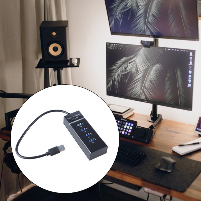 Versatile 4Port USB 3.0 Data Hub with Fast Transfer  USB 3.0 Hub Splitter for Computers Laptop USB Adapter,USB Extender