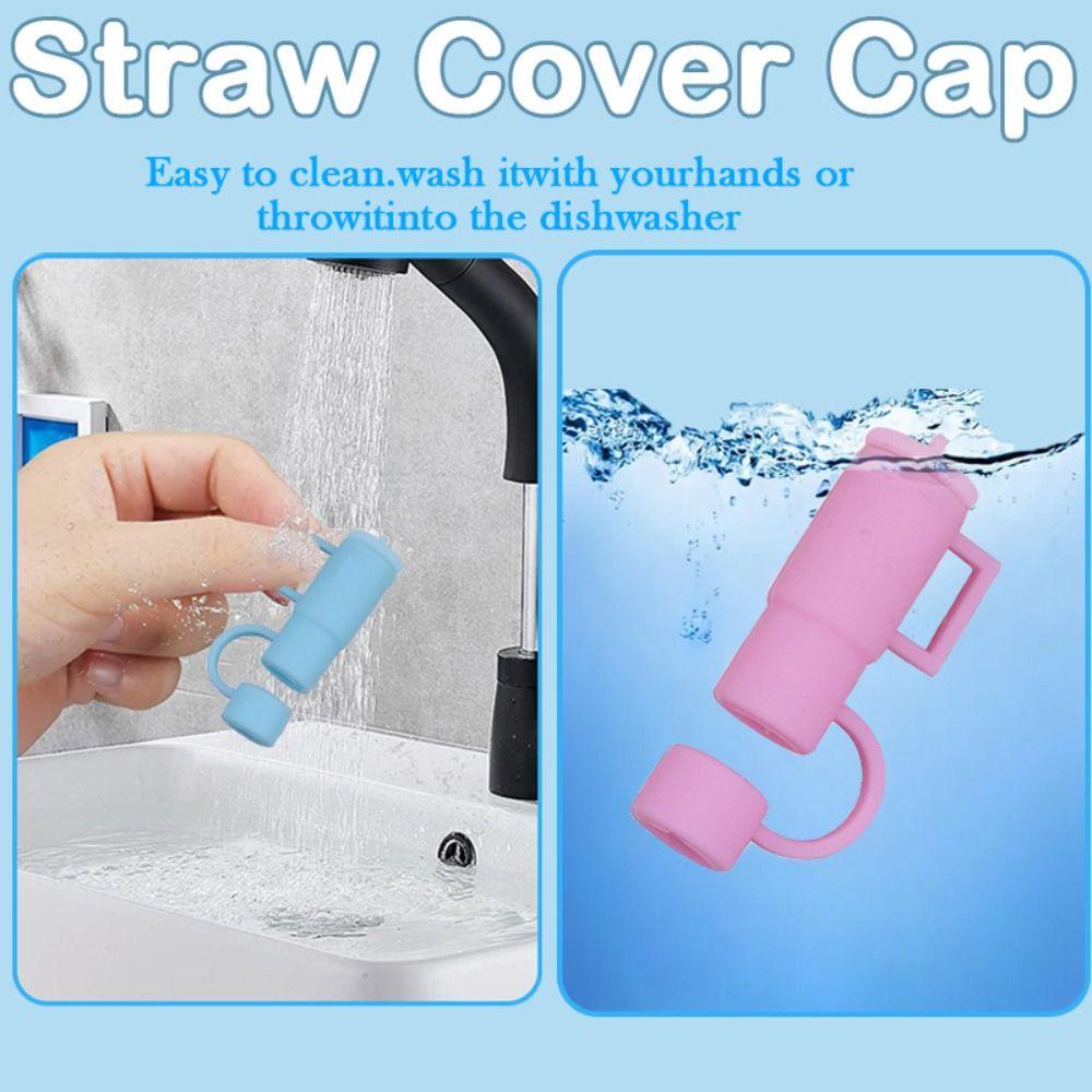 Cartoon Plugs Cover Silicone Straw Topper Splash Proof Reusable Drinking Caps 10mm for 30&40 Oz/Stanleys/Cup Accessories/Bar