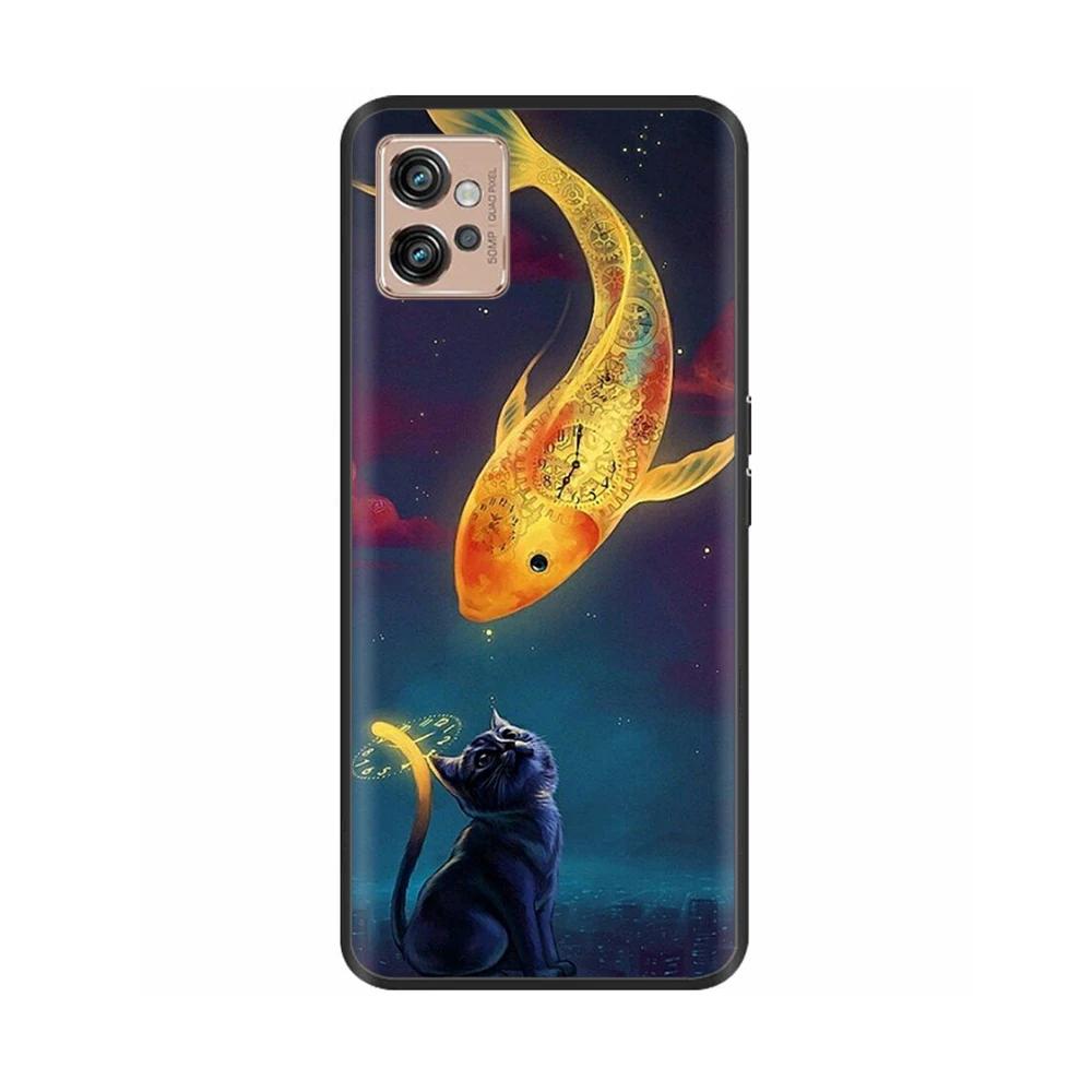For Motorola Moto G32 Phone Case Heart-Butterfly Funda For Motorola Moto G32 MotoG32 Cover Protection Liquid Silicone Bumper
