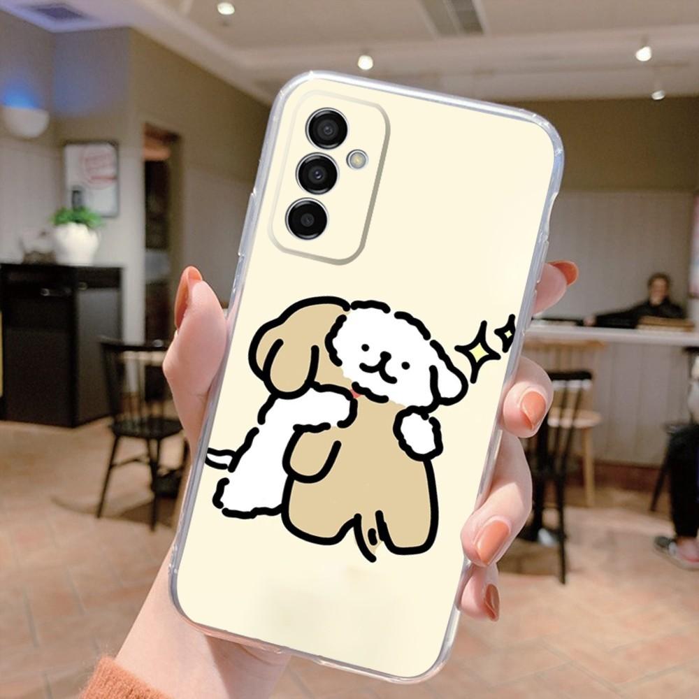 Korea line puppy Maltese Phone Case Silicone For Samsung S30,S23,21,22,20 Ultra,S20 FE lite,S10,9,PIus Note20ultra Cover Clear