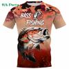 Men Shirts Graphic Tee Fish Print Short Sleeved T-shirt for Men Fish Graphic