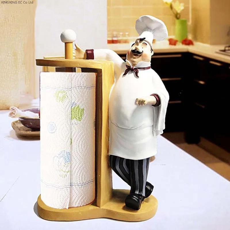 Kitchen Tissue Storage Box, Creative Vertical Chef Sculpture Tissue Holder, Centerpiece of Dining Table, Household Tissue Box