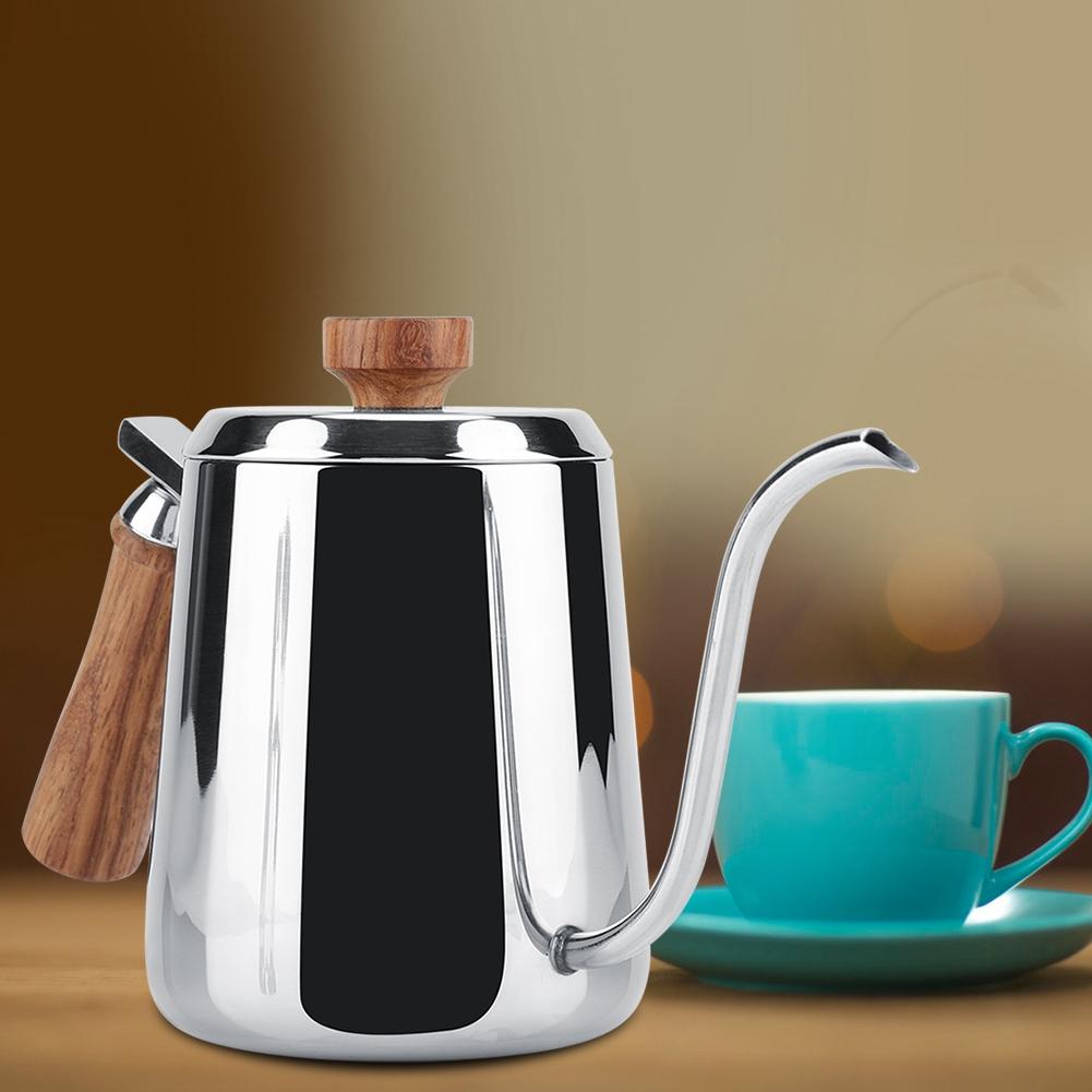 Coffee Pot, Stainless Steel Coffee Pot Drip Coffee Pot, Travel Home Kitchen for Coffee Shop