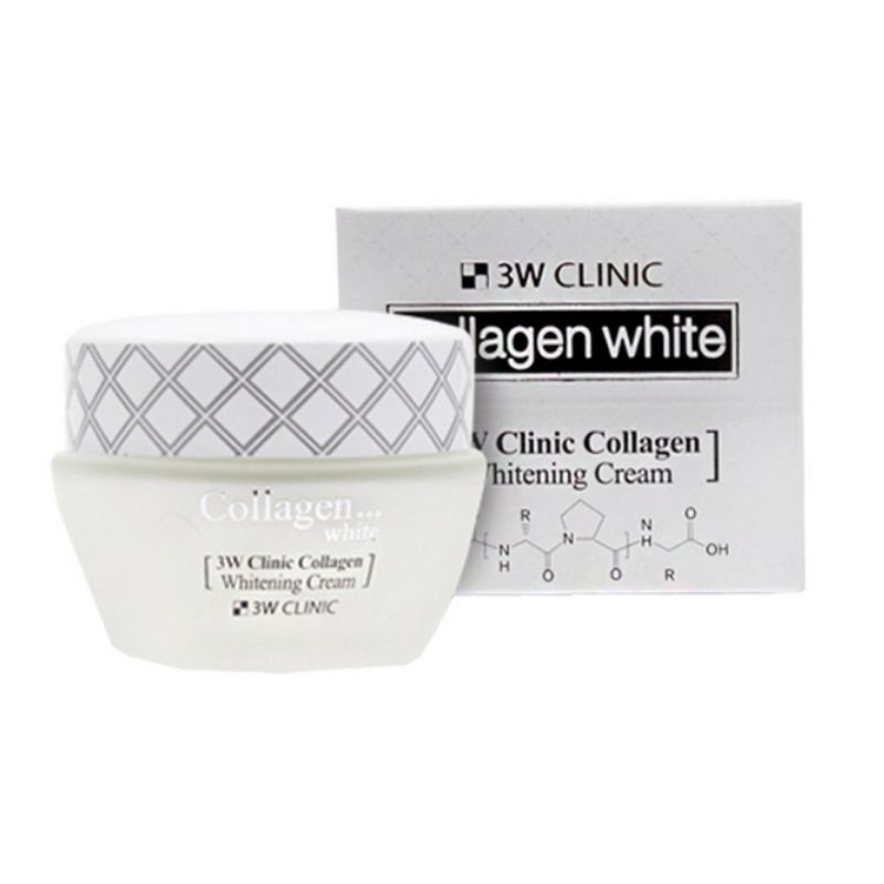3W CLINIC Collagen Whitening Cream 60ml – Brightening Firming Hydrating Face Cream K-Beauty