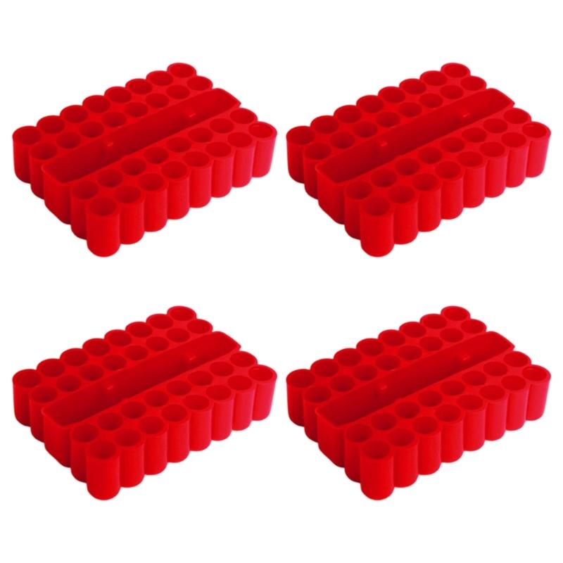 32 Slot Screwdriver Bit Storage Rack Set, 1/4Inch Hex Bit Holder PVC Bit Rack, 4 Piece Tool Drawer Storage for Daily Use