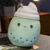 Cute Ice-cream Boba Tea Plush Stuffed Food Milk Tea Soft Doll Bubble Fruit Tea Cup Pillow Cushion Kids Toys Birthday Gift