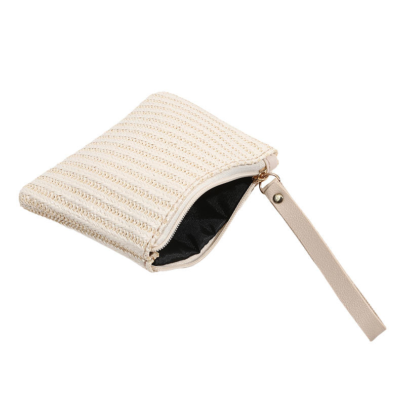 Women Girls Straw Clutch Purses Lightweight Summer Beach Mobile Phone Wallet Coin Change Pouch