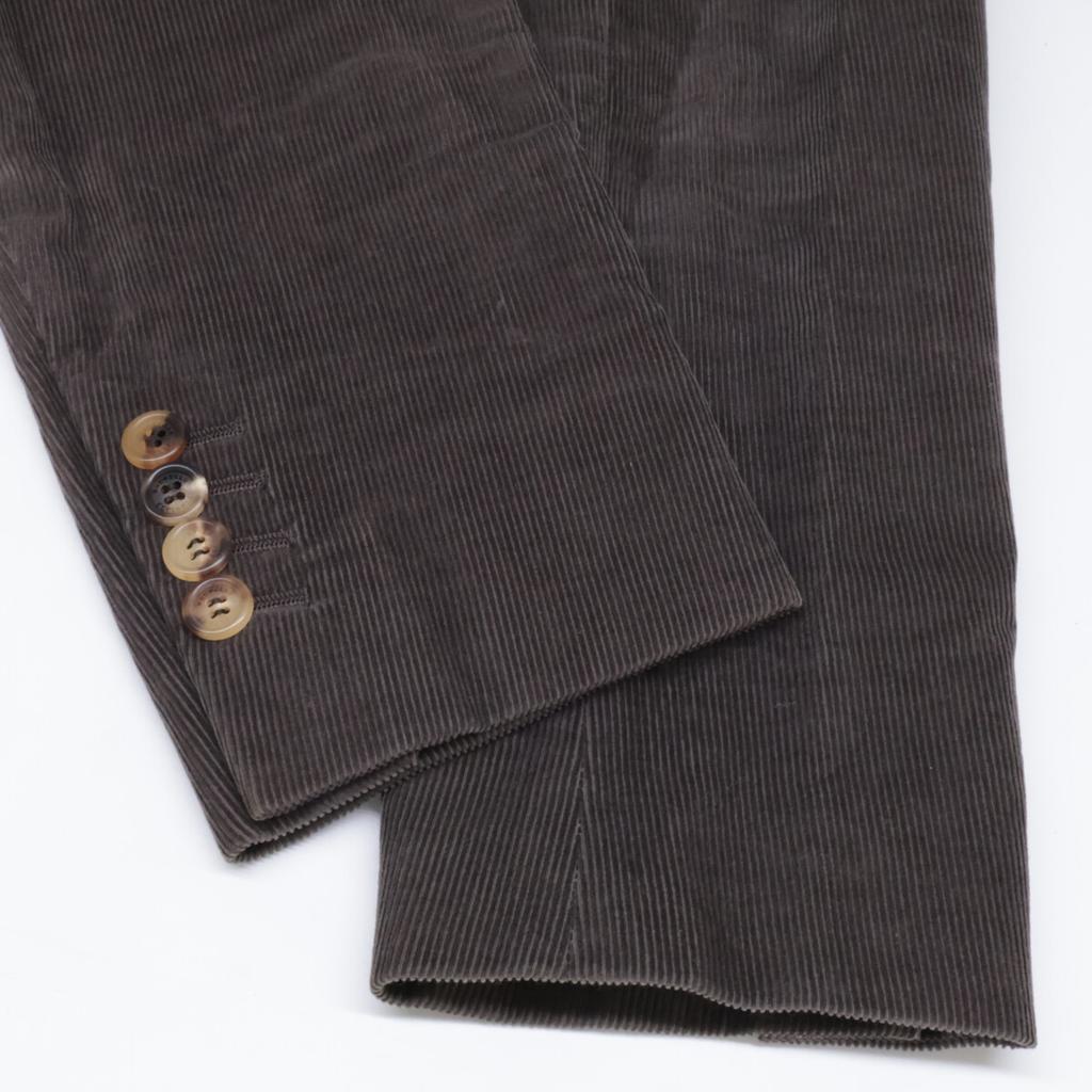 BRUNELLO CUCINELLI Dark Brown Cotton Sight Vents 3B Corduroy Tailored Jacket Jacket 44 Dark brownUsed